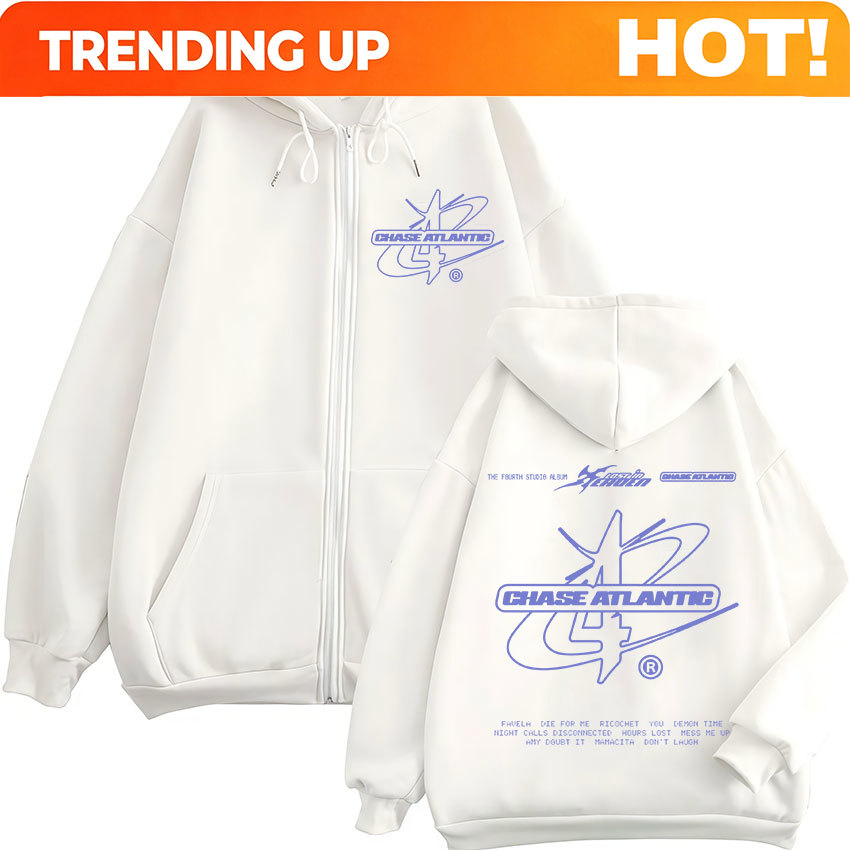 Mens Fashion Zip Up Hoodies - هودي بسحاب بطبعة فرقة الروك تشيس
