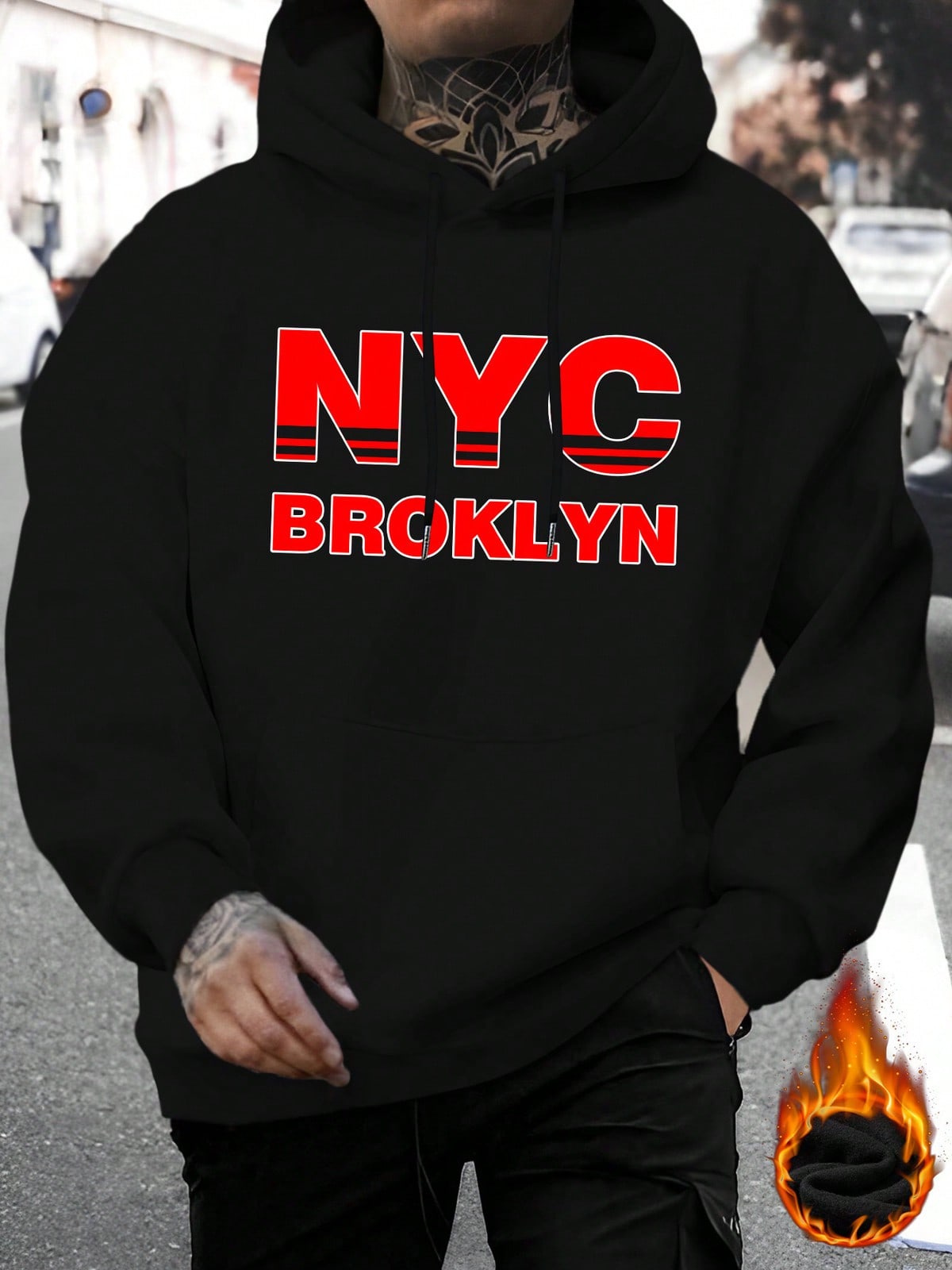 Men'S Fashion New York - سويت شيرت رجالي كاجوال بطبعة حروف