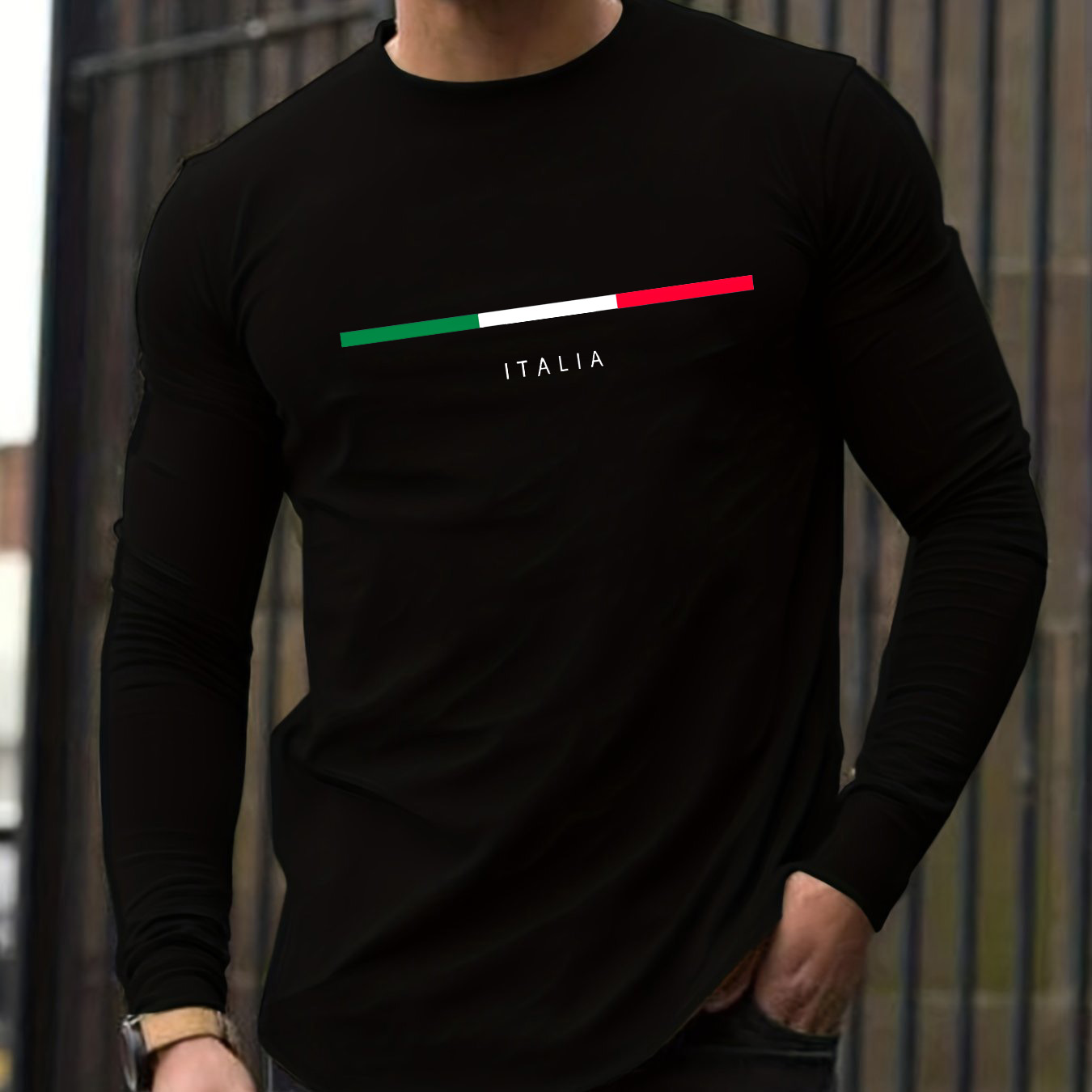 Men'S Fashion T Shirts - تي شيرت رجالي بأكمام طويلة وياقة