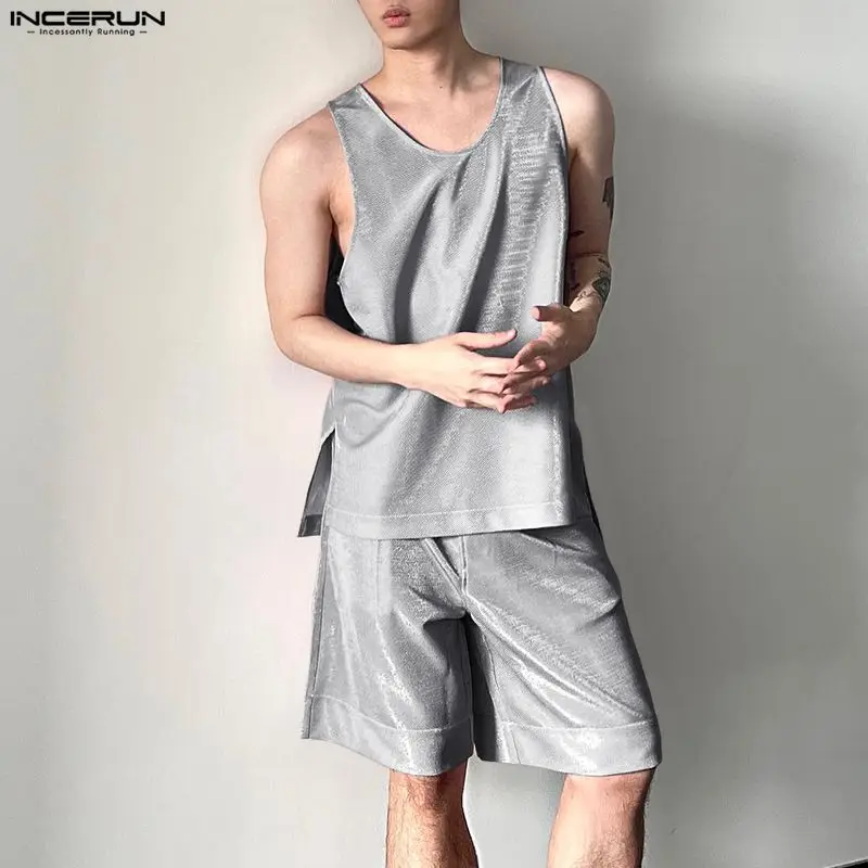 Mens Fashion Summer - طقم رجالي من INCERUN، قميص بدون
