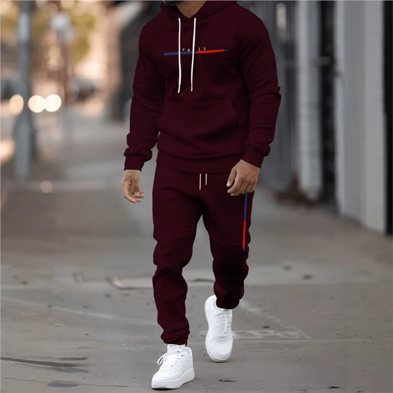 Mens Fashion Clothes - بدلة رياضية رجالية من قطعتين: هودي