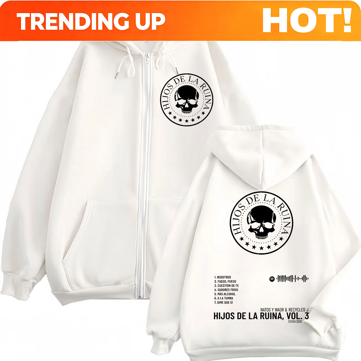 Mens Fashion Zip Up Hoodies - هودي بسحاب للرجال والنساء بتصميم ألبوم