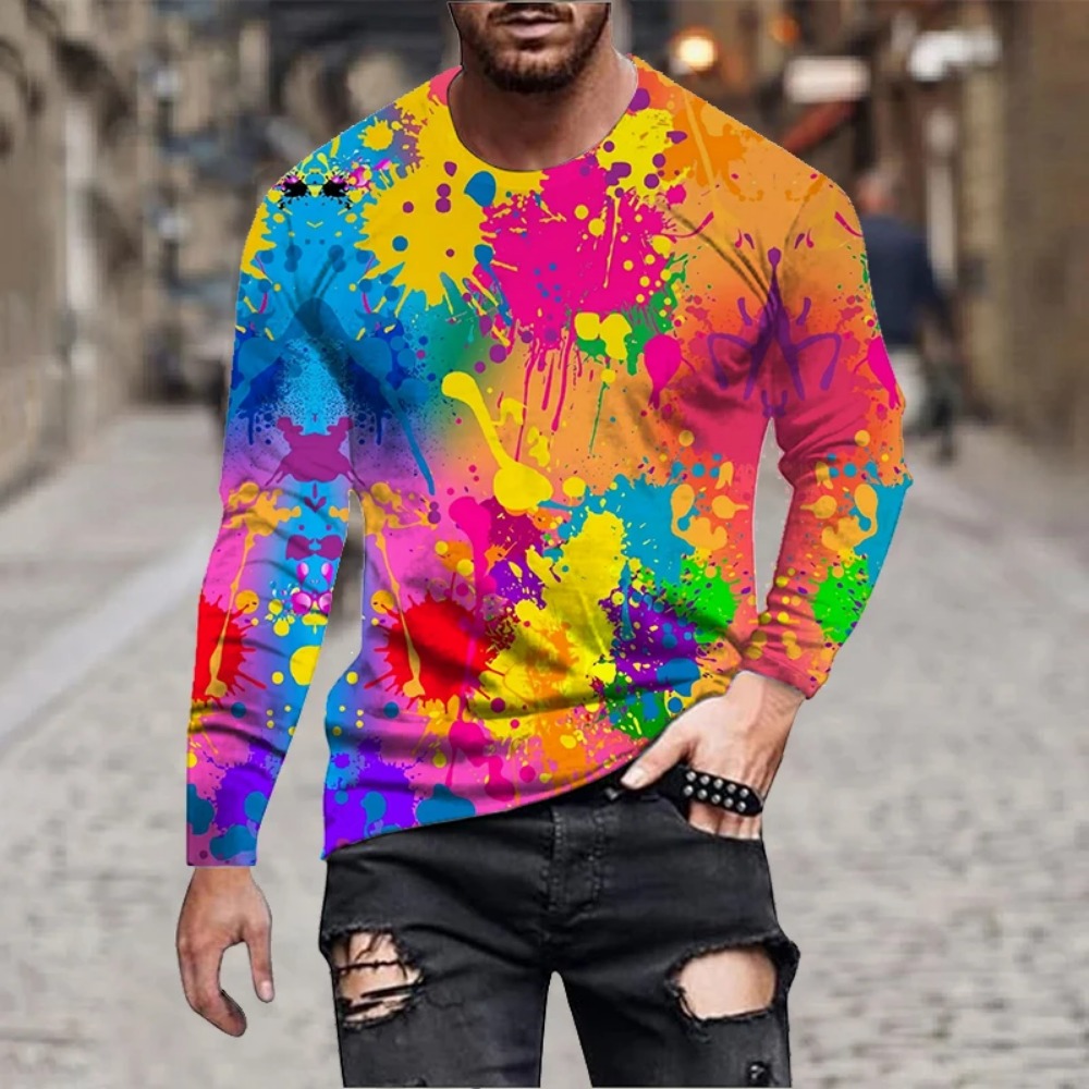 قميص رجالي بأكمام طويلة مطبوع  - مراجعة Men'S Fashion T Shirts وسعره