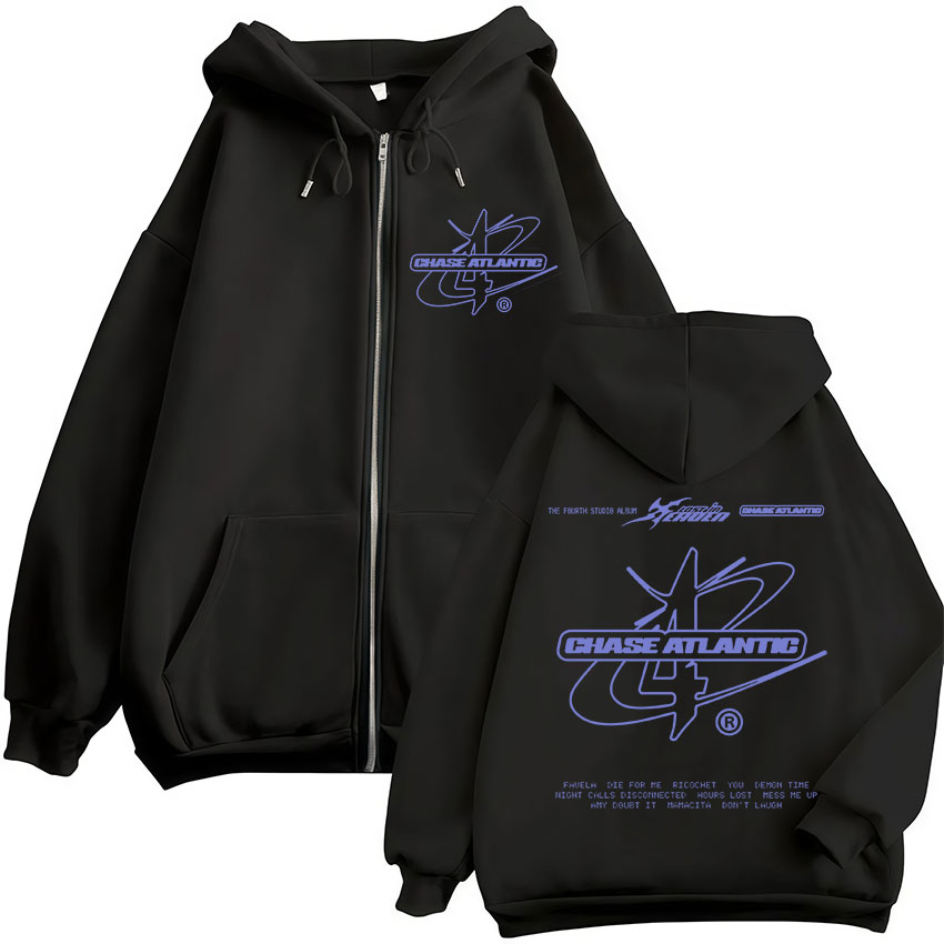هودي بسحاب بطبعة فرقة الروك تش - مراجعة Mens Fashion Zip Up Hoodies وسعره