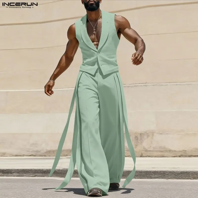 طقم رجالي من INCERUN بلون موحد - مراجعة Mens Fashion Summer وسعره
