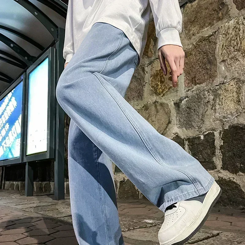 جينز رجالي فضفاض بأسلوب كوري ع - مراجعة Men'S Fashion Grey Jeans وسعره