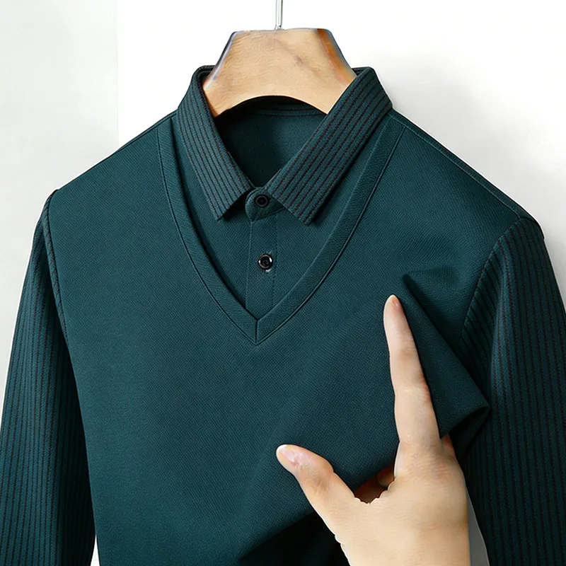 قميص رجالي بياقة مزدوجة وهمية، - مراجعة Mens Fashion Clothes وسعره