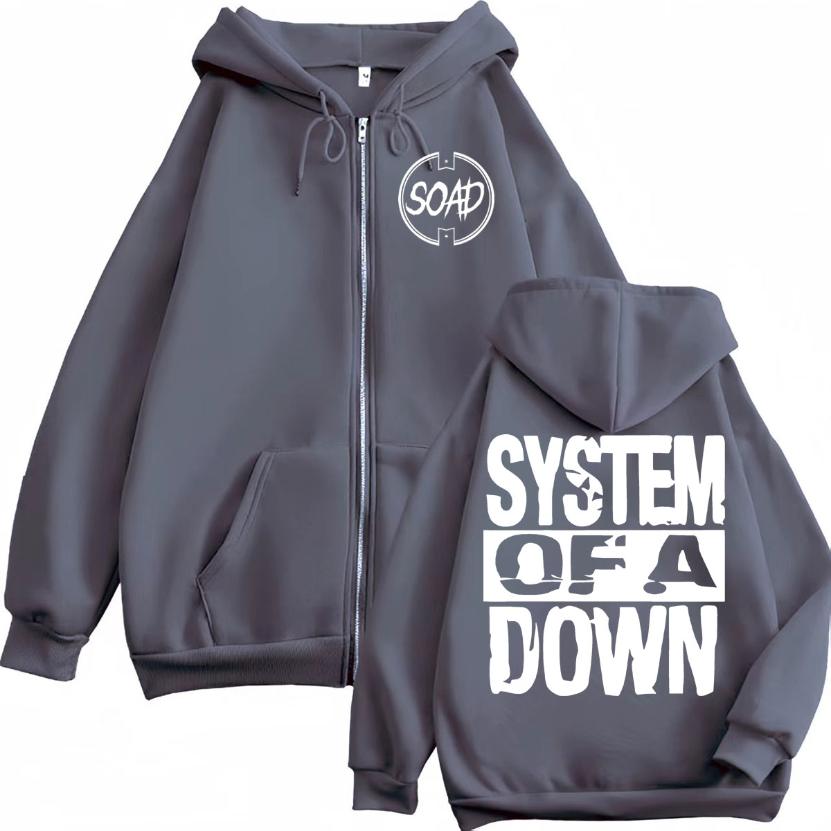 هودي بسحاب بطبعة فرقة روك باند - مراجعة Mens Fashion Zip Up Hoodies وسعره