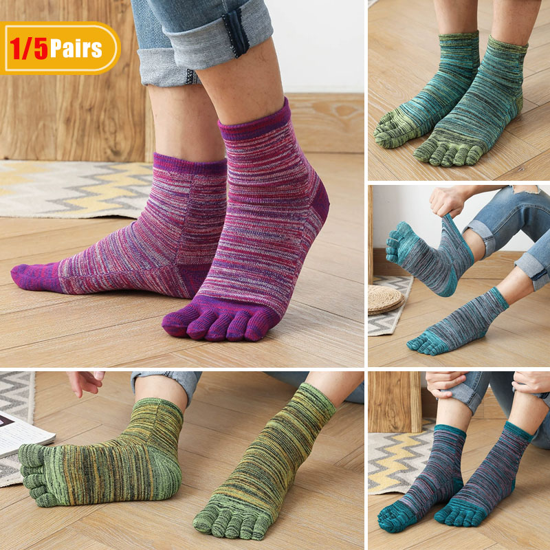 1/5 أزواج رجل ملون تو سعيد الج - مراجعة Socks Ankle Men وسعره